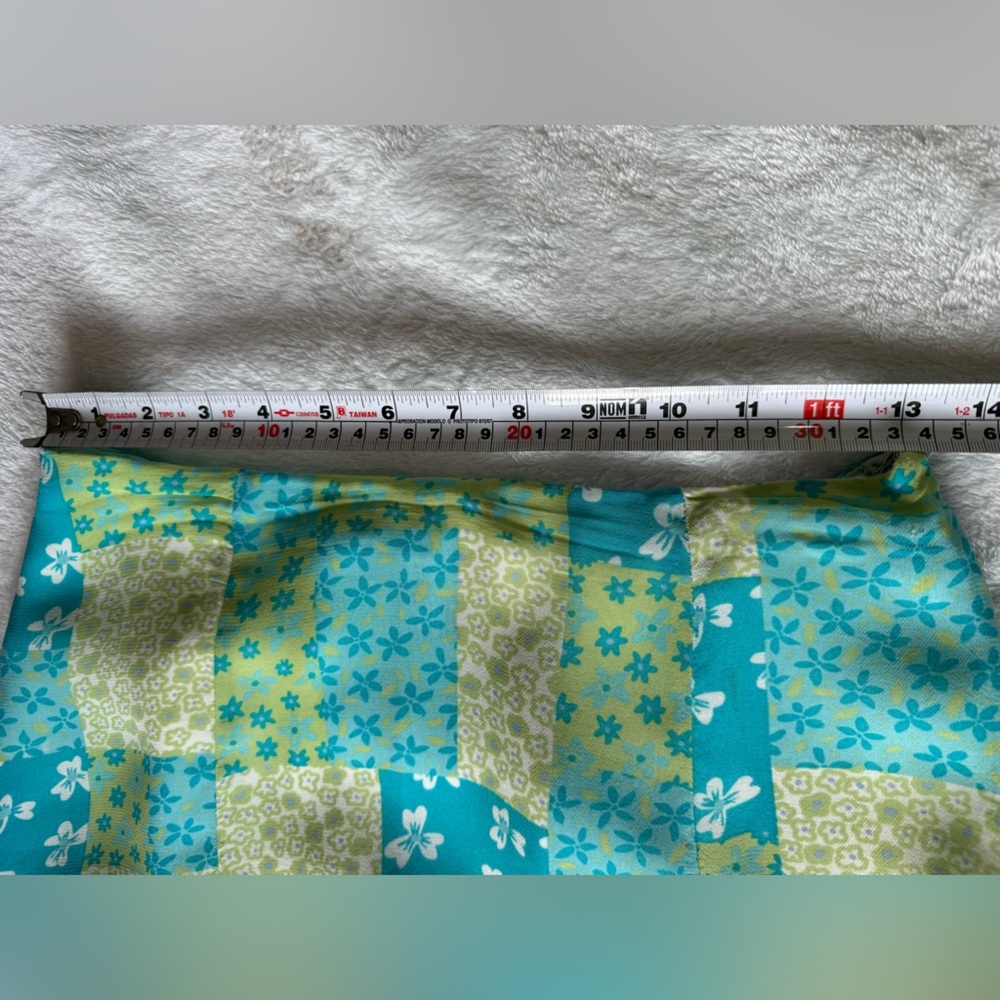 Vintage Harold’s Patchwork Floral Skirt Size 4 Blue Green Y2K - Picture 6 of 8